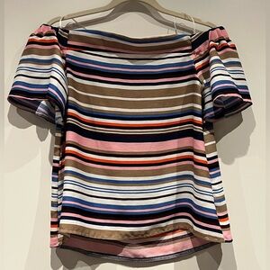 Multicolor Striped Off-Shoulder Blouse